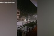 Primi fiocchi di neve in Abruzzo, a Campo di Giove