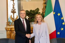 Draghi a palazzo Chigi, incontro con Meloni