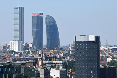 Palazzi a Milano. Immagine d'archivio