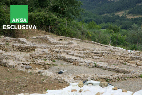 Esclusiva ANSA: Foto relative alla mansio romana, segnalata anche nell’antica Tabula Peutingeriana, che è stata riportata alla luce in Umbria, negli scavi archeologici di Coriglia - comune di Castel Viscardo - a pochi chilometri da Orvieto, in provincia