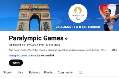 Paralimpiadi: Parigi 2024, su YouTube la diretta delle gare