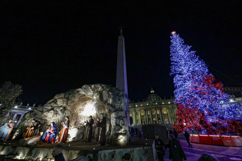 Nativity Scene and Christmas Tree in St Peter 's Square - ALL RIGHTS RESERVED