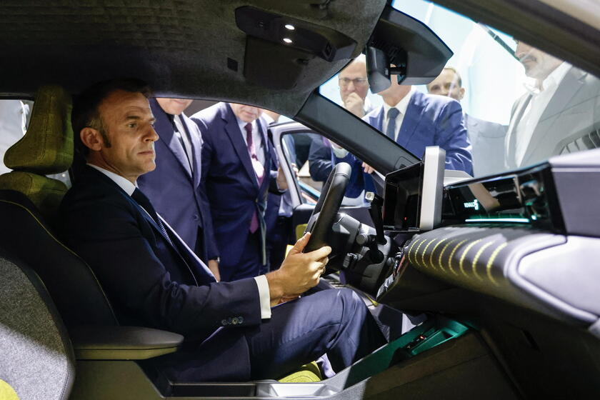 French President Macron visits Paris Motor Show 2024