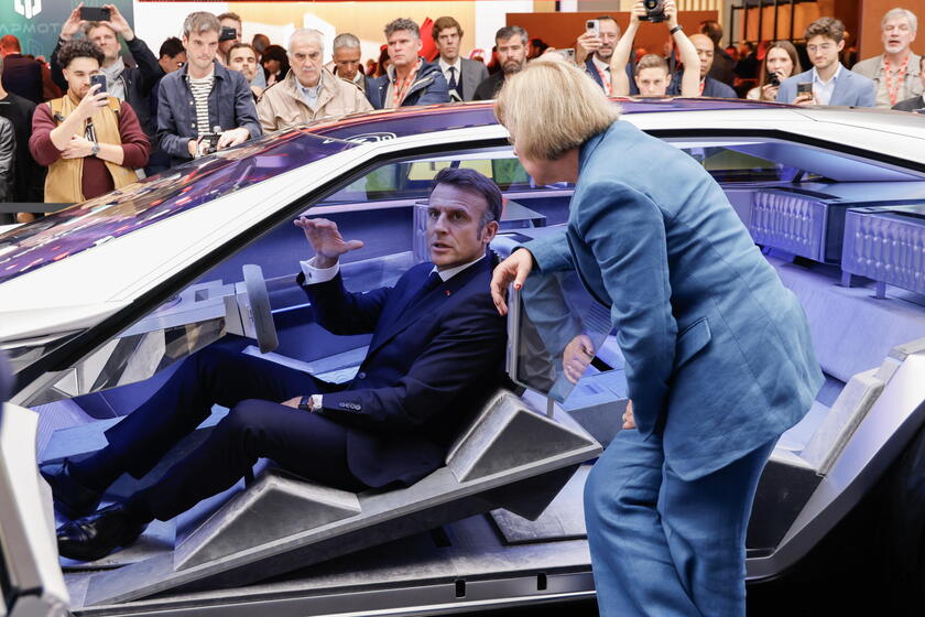 French President Macron visits Paris Motor Show 2024