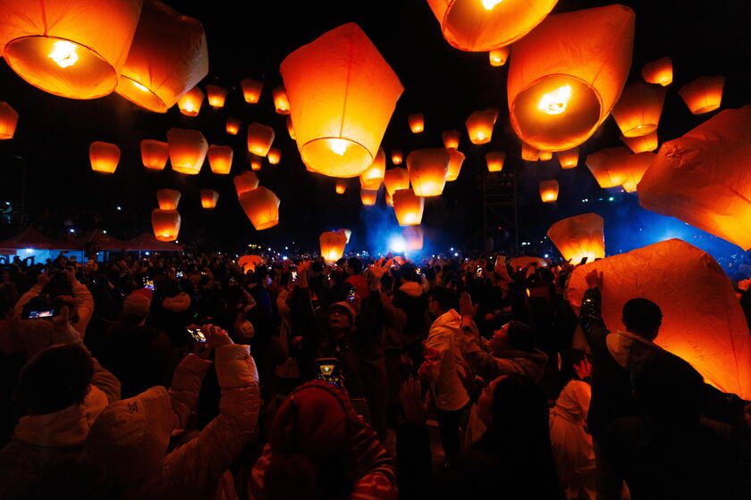 Pingxi Sky Lantern Festival in Taiwan © ANSA/EPA