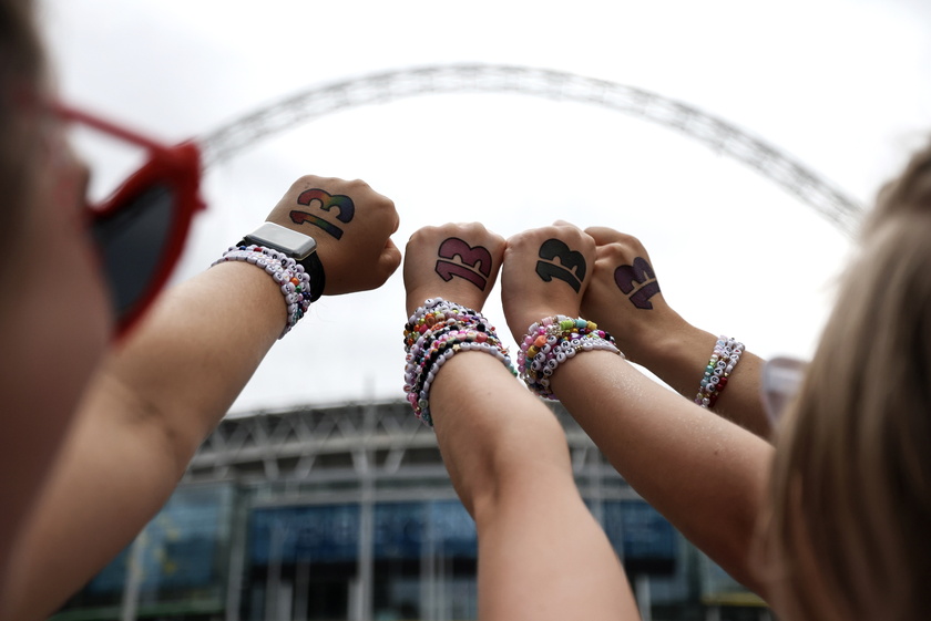 Taylor Swift fans gather at Wembley Stadium in London