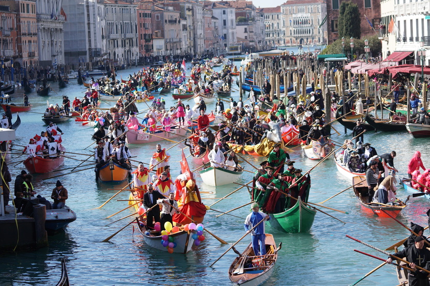 Pantegana sail parade in Venice