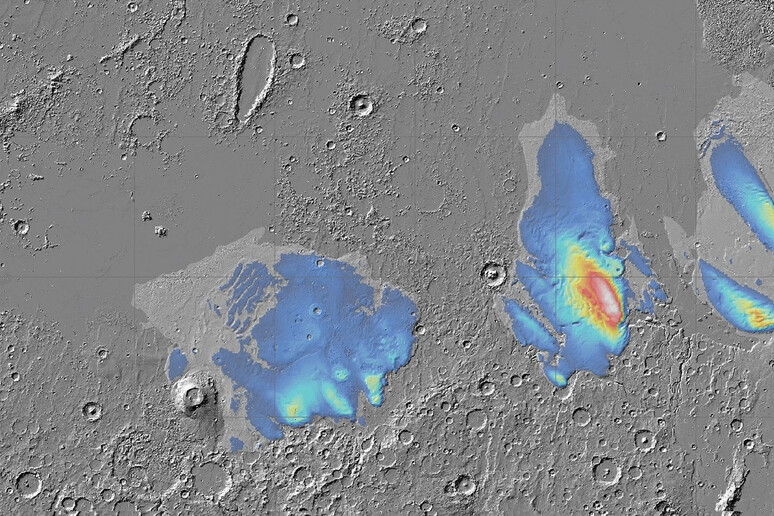 The map of the ice hidden under Medusae Fossae (credit: ESA) -     RIPRODUZIONE RISERVATA