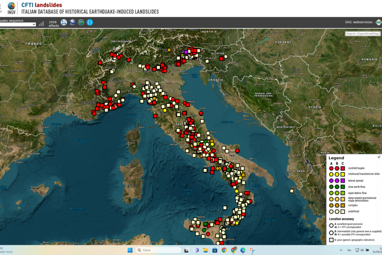 La banca dati è accessibile a tutti grazie a un’interfaccia semplice e intuitiva (fonte: Università degli Studi di Ferrara / INGV) - RIPRODUZIONE RISERVATA