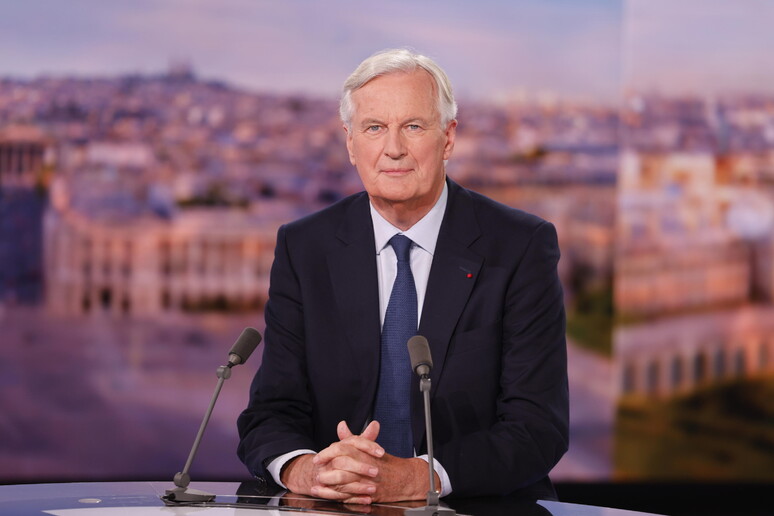 France 's newly appointed Prime Minister Michel Barnier on French TV news broadcast © ANSA/EPA